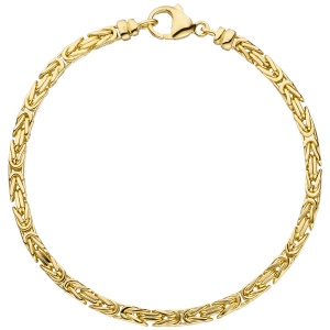 Königsarmband 585 Gold Gelbgold massiv 19 cm Armband Goldarmband