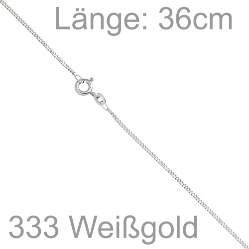 Panzerkette 333 Weißgold 1,7 mm 36 cm Gold Kette Halskette Weißgoldkette