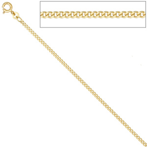 Preview: Panzerkette 333 Gelbgold 2,1 mm 45 cm Gold Kette Halskette Goldkette Federring