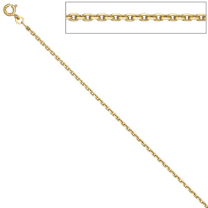 Ankerkette 585 Gelbgold 1,9 mm 45 cm Gold Kette Halskette Goldkette Federring