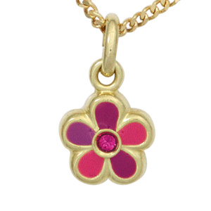 Preview: Kinder Anhänger Blume 333 Gold Gelbgold Kinderanhänger