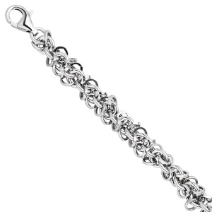 Fußkettchen Fußkette 925 Sterling Silber rhodiniert 26 cm Karabiner