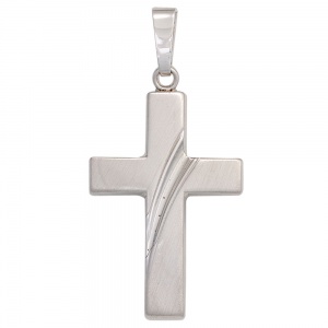 Anhänger Kreuz 925 Sterling Silber mattiert Kreuzanhänger Silberkreuz