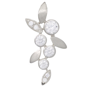 Anhänger 925 Sterling Silber rhodiniert mattiert mit 8 Zirkonia