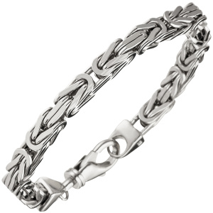Preview: Königsarmband 925 Sterling Silber 23 cm Armband Silberarmband Karabiner