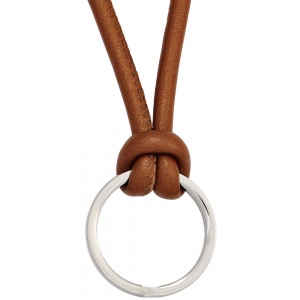 Collier Halskette Leder braun mit Ring aus Edelstahl 45 cm Kette Lederkette
