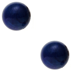 Preview: Ohrstecker Kugel 585 Gold Gelbgold 2 Lapislazuli blau Ohrringe Goldohrstecker