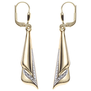 Preview: Boutons 333 Gold Gelbgold bicolor Ohrringe Ohrhänger Goldohrringe
