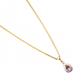 Anhänger Tropfen 333 Gold Gelbgold 1 Amethyst lila violett Goldanhänger