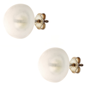 Preview: Ohrstecker rund 925 Sterling Silber 2 Bergkristalle Ohrringe