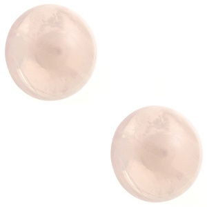 Preview: Ohrstecker rund 925 Sterling Silber 2 Rosenquarze Ohrringe