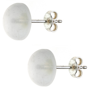 Preview: Ohrstecker rund 925 Sterling Silber 2 Bergkristalle Ohrringe