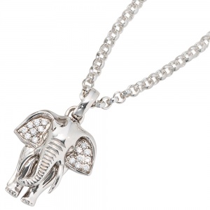 Anhänger Elefant 925 Sterling Silber rhodiniert mit Zirkonia Kettenanhänger