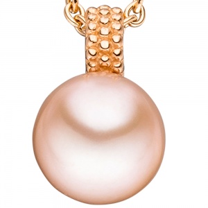 Preview: Anhänger 585 Gold Rotgold 1 rosa Süßwasser-Perle Goldanhänger Perlenanhänger
