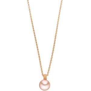 Preview: Anhänger 585 Gold Rotgold 1 rosa Süßwasser-Perle Goldanhänger Perlenanhänger