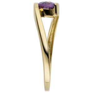 Damen Ring 333 Gold Gelbgold 1 Amethyst lila violett Goldring