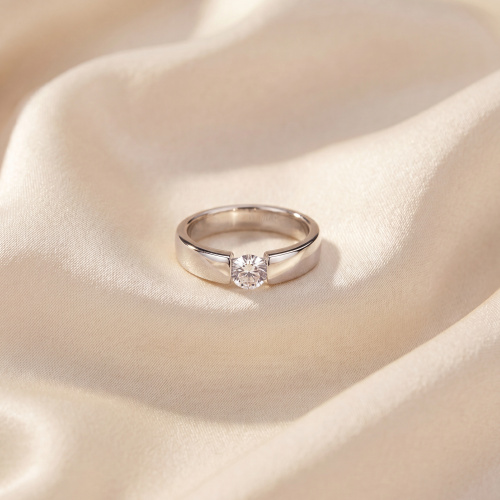 Preview: Damen Ring 925 Sterling Silber rhodiniert 1 Zirkonia Silberring