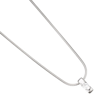 Einhänger Anhänger 925 Sterling Silber rhodiniert 1 Zirkonia