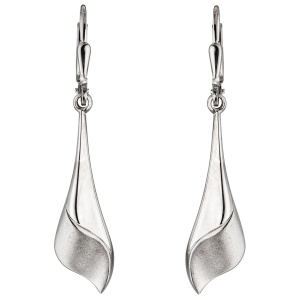 Boutons 925 Sterling Silber mattiert Ohrringe Ohrhänger Silberohrringe