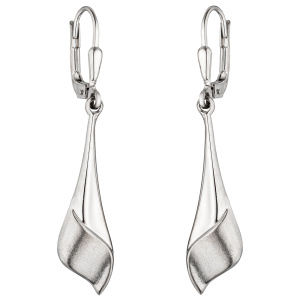 Boutons 925 Sterling Silber mattiert Ohrringe Ohrhänger Silberohrringe
