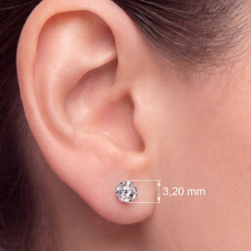 Ohrstecker Kugel Edelstahl mit Kristallsteinen Ohrringe Kugelohrstecker