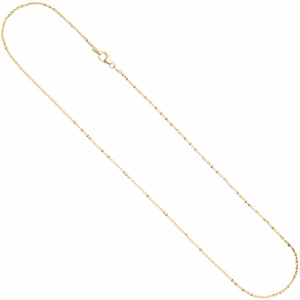 Criss-Cross Kette 333 Gelbgold 1,3 mm 42 cm Gold Halskette Goldkette Karabiner