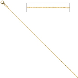 Criss-Cross Kette 333 Gelbgold 1,3 mm 42 cm Gold Halskette Goldkette Karabiner