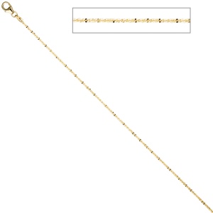 Criss-Cross Kette 333 Gelbgold 1,3 mm 45 cm Gold Halskette Goldkette Karabiner