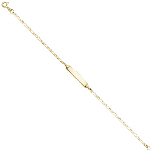 Schildband 333 Gold Gelbgold 18,5 cm Gravur ID Armband Federring