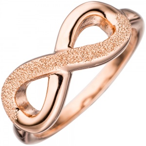 Damen Ring Unendlichkeit 925 Silber rotgold vergoldet mit Struktur Silberring