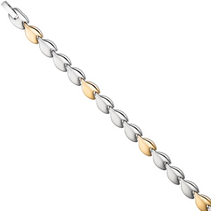 Armband Edelstahl mattiert mit gold farbener Beschichtung bicolor 20 cm