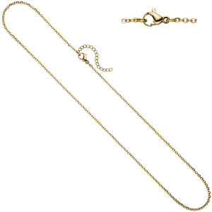 Halskette Edelstahl gold farben beschichtet 2,2 mm 46 cm Kette