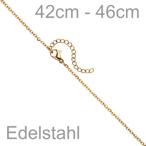 Preview: Halskette Edelstahl gold farben beschichtet 2,2 mm 46 cm Kette