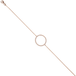 Armband 925 Sterling Silber rotgold vergoldet 52 Zirkonia 21 cm