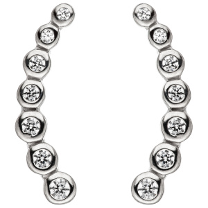 Preview: Ohrstecker 925 Sterling Silber 14 Zirkonia Ohrringe Silberohrringe