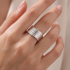 Preview: Damen Ring breit 925 Sterling Silber Silberring