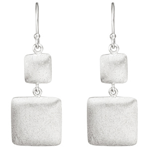 Preview: Ohrhänger quadratisch 925 Sterling Silber matt mattiert Ohrringe Silberohrringe