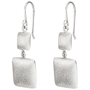 Preview: Ohrhänger quadratisch 925 Sterling Silber matt mattiert Ohrringe Silberohrringe