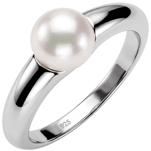 Damen Ring 925 Sterling Silber 1 Süßwasser Perle Perlenring Silberring