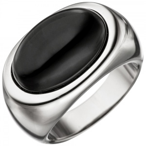 Damen Ring 925 Sterling Silber 1 Onyx schwarz Silberring Onyxring
