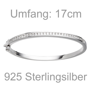 Armreif Armband 925 Sterling Silber mit 31 Zirkonia Silberarmband Silberarmreif
