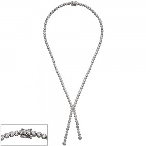 Collier Halskette 925 Sterling Silber mit Zirkonia 42 cm Kette Silberkette