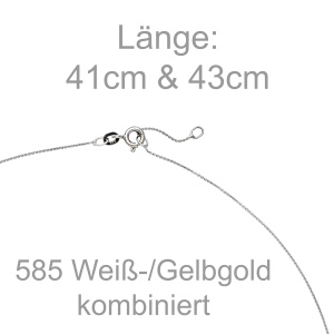 Preview: Collier Halskette Unendlich 585 Gold bicolor 5 Diamanten Brillanten Kette