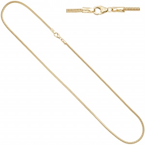 Schlangenkette aus 585 Gelbgold 1,9 mm 45 cm Gold Kette Halskette Goldkette