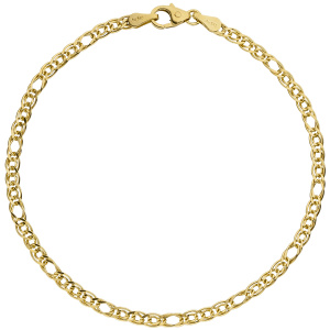 Zwillings-Panzerarmband 585 Gelbgold 19 cm Gold Armband Goldarmband