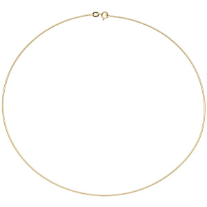 Preview: Halsreif 925 Sterling Silber gold vergoldet 1,1 mm 45 cm Kette Halskette