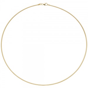 Halsreif 925 Sterling Silber gold vergoldet 1,5 mm 45 cm Kette Halskette
