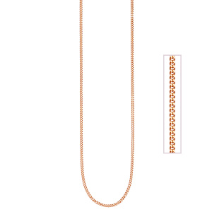 Preview: Panzerkette 925 Sterling Silber rotgold vergoldet 1,3 mm 45 cm Kette Halskette