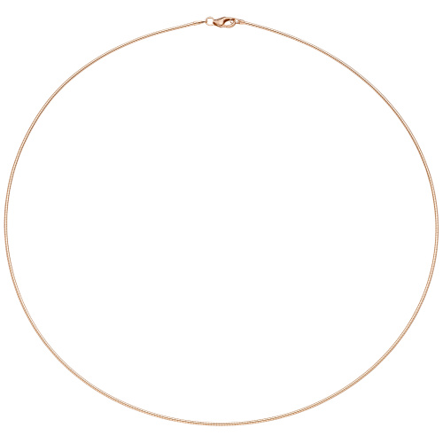 Preview: Halsreif 925 Sterling Silber rotgold vergoldet 1,1 mm 45 cm Kette Halskette