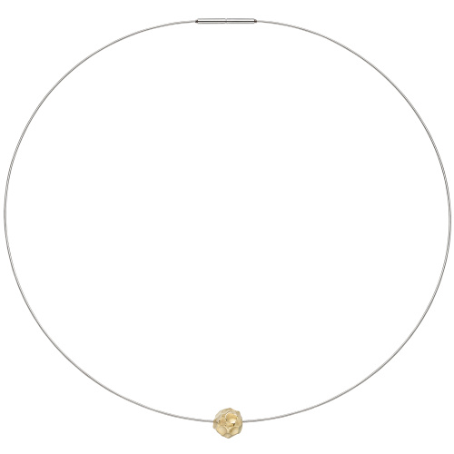 Collier Kette mit Anhänger aus Edelstahl mit 585 Gold kombiniert matt 42 cm